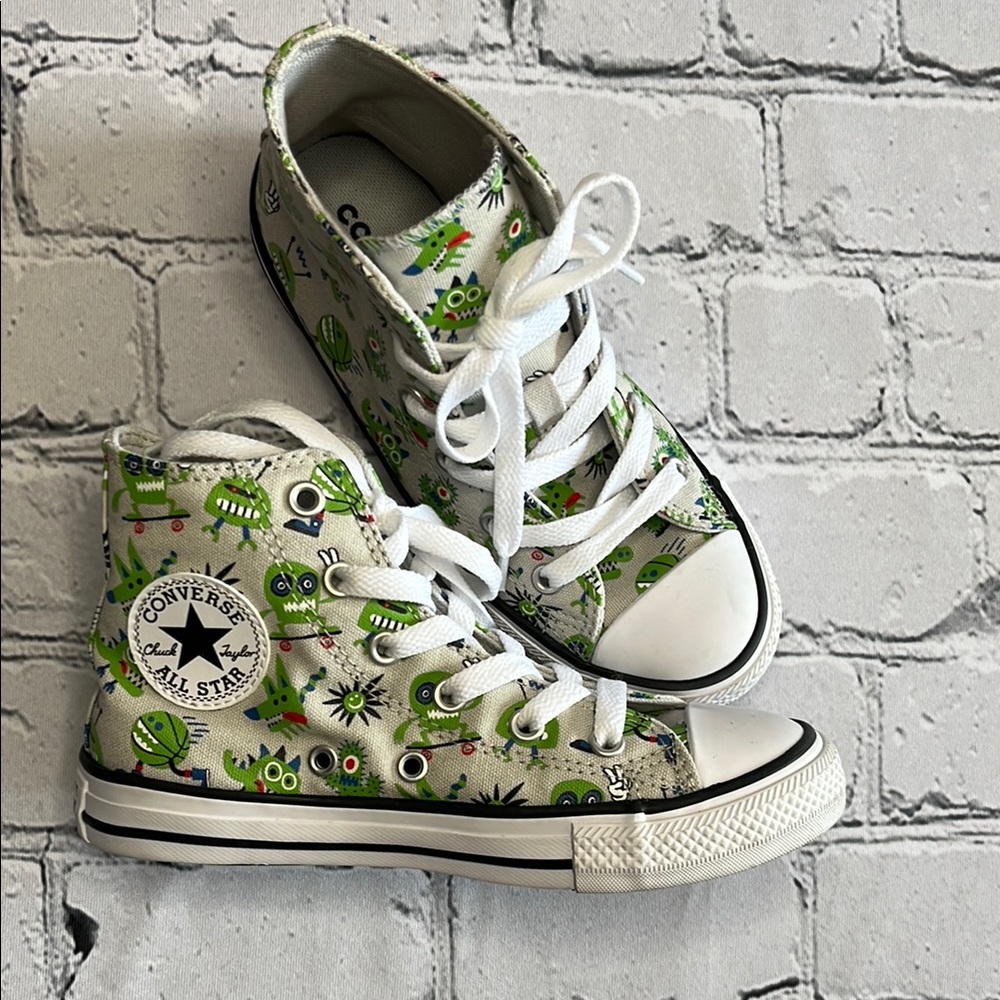 Converse Kids High-Top Sneakers - Green Monster Print size US 13